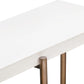 Lyon Semi-circular White Concrete and Metal Console Table