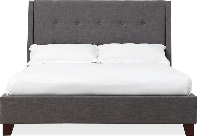 Madera California King-Size Upholstered Platform Bed in Dark Charcoal (2026)