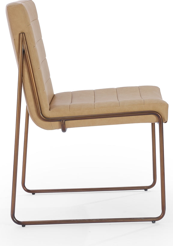 Madison Metal Frame Dining Chair in Honey Synthetic Leather