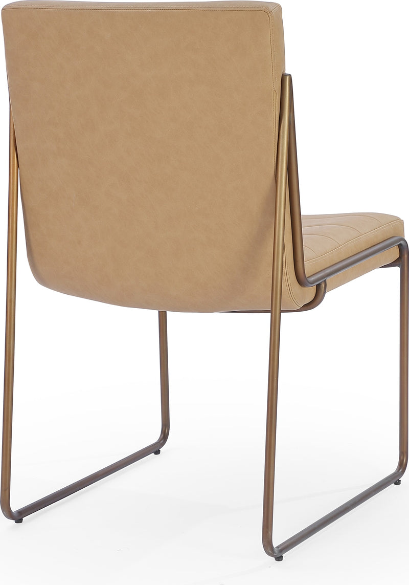 Madison Metal Frame Dining Chair in Honey Synthetic Leather