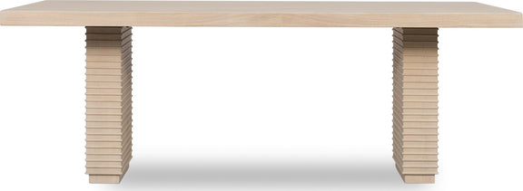 Magnolia Double Pedestal Wooden Dining Table in Daffodil
