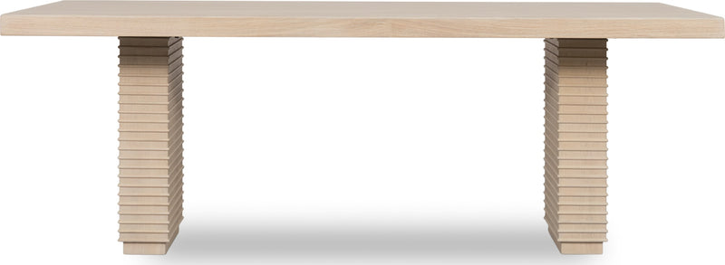Magnolia Double Pedestal Wooden Dining Table in Daffodil