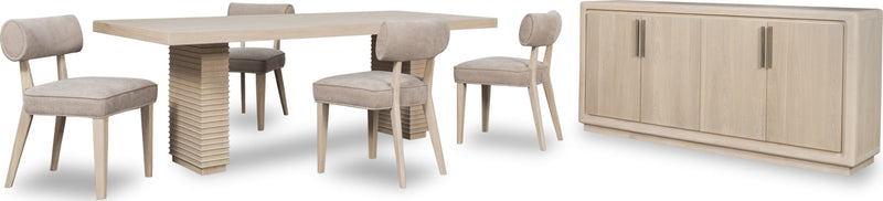 Magnolia Wood Frame Upholstered Dining Chair in Brown Sugar Chenille