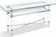 Marilyn Glass Top Dining Server in Polished Stainless Steel and Clear Acrylic