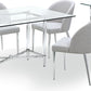 Marilyn Glass Top Dining Server in Polished Stainless Steel and Clear Acrylic
