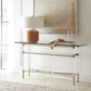 Marilyn Glass Top Dining Server in Polished Stainless Steel and Clear Acrylic