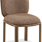 Mataranka Dining Chair in Giraffe Chenille and Brushed Golden Stainless Steel