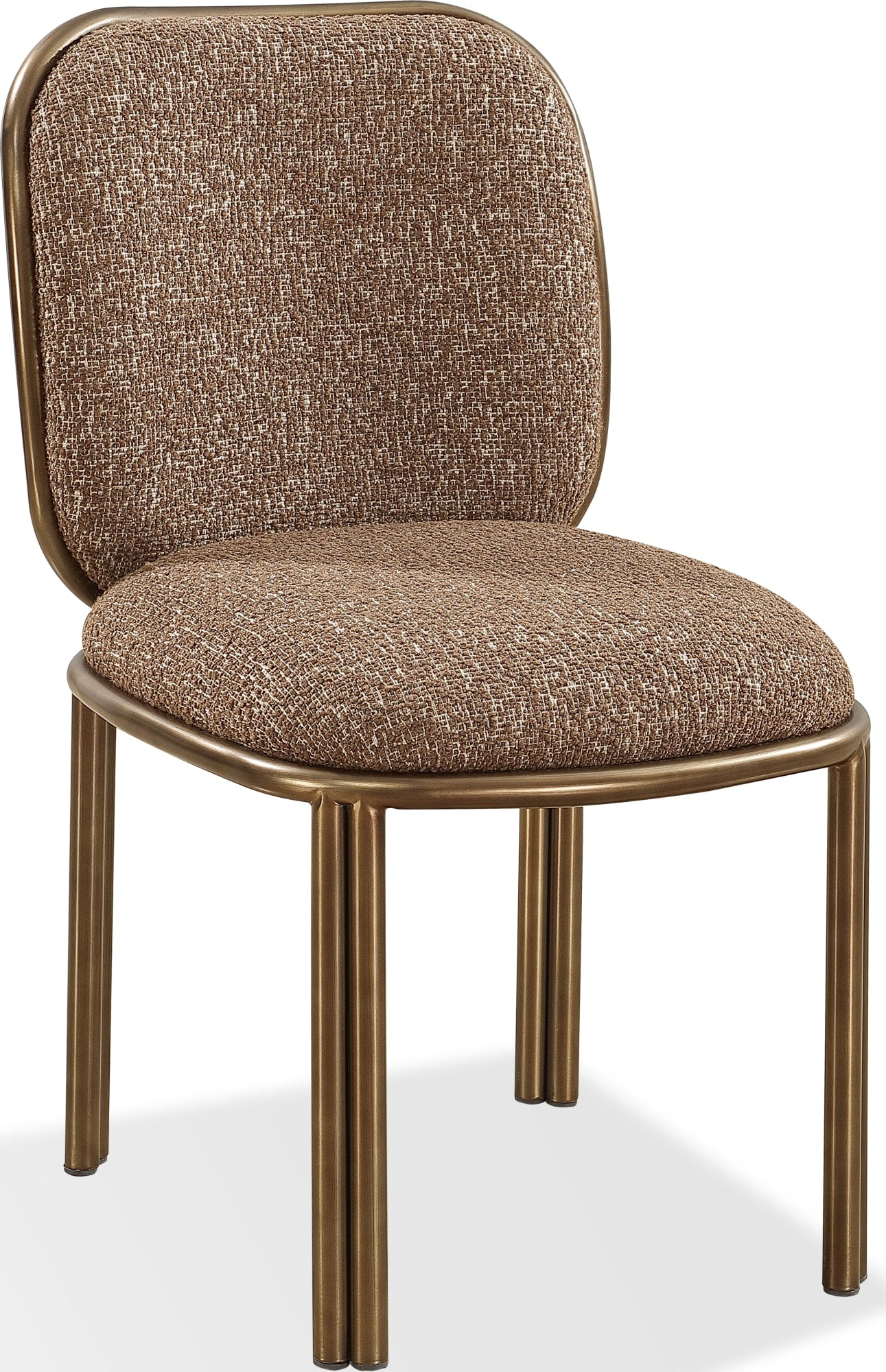Mataranka Dining Chair in Giraffe Chenille and Brushed Golden Stainless Steel