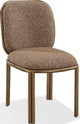 Mataranka Dining Chair in Giraffe Chenille and Brushed Golden Stainless Steel