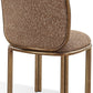 Mataranka Dining Chair in Giraffe Chenille and Brushed Golden Stainless Steel