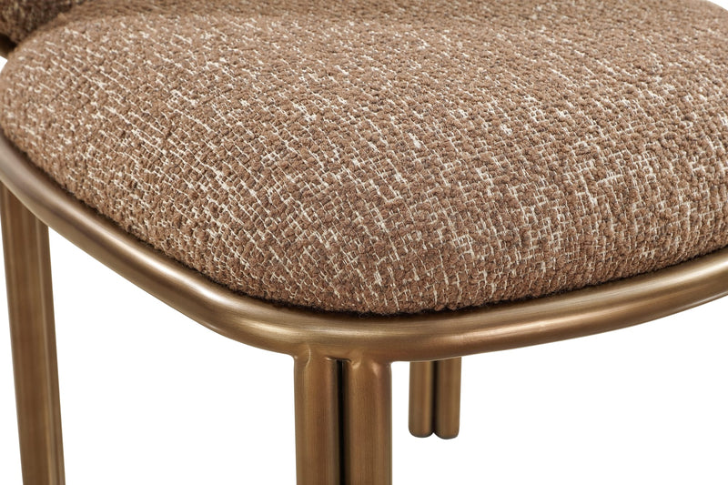 Mataranka Dining Chair in Giraffe Chenille and Brushed Golden Stainless Steel