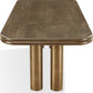 Mataranka Rectangular Dining Table in Bistre and Brushed Golden Stainless Steel