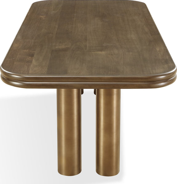 Mataranka Rectangular Dining Table in Bistre and Brushed Golden Stainless Steel