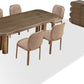 Mataranka Rectangular Dining Table in Bistre and Brushed Golden Stainless Steel