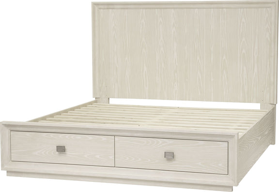 Maxime King-size Two Drawer Footboard Storage Bed In Ash