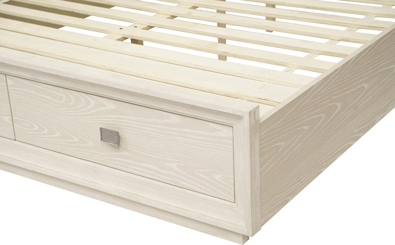 Maxime California King-size Two Drawer Footboard Storage Bed In Ash