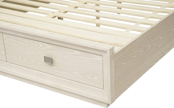 Maxime King-size Two Drawer Footboard Storage Bed In Ash
