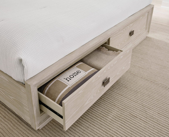 Maxime California King-size Two Drawer Footboard Storage Bed In Ash