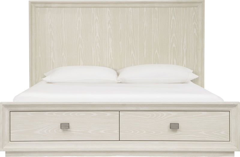 Maxime California King-size Two Drawer Footboard Storage Bed In Ash