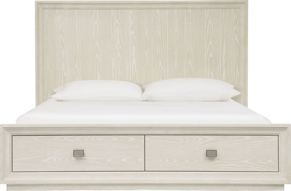 Maxime King-size Two Drawer Footboard Storage Bed In Ash