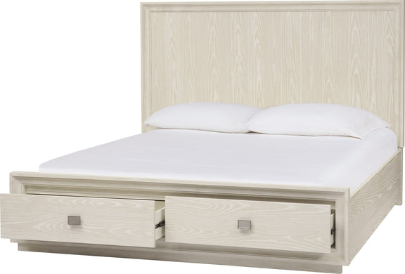 Maxime California King-size Two Drawer Footboard Storage Bed In Ash