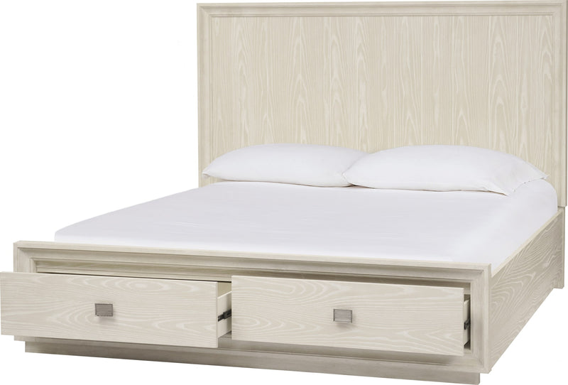 Maxime California King-size Two Drawer Footboard Storage Bed In Ash