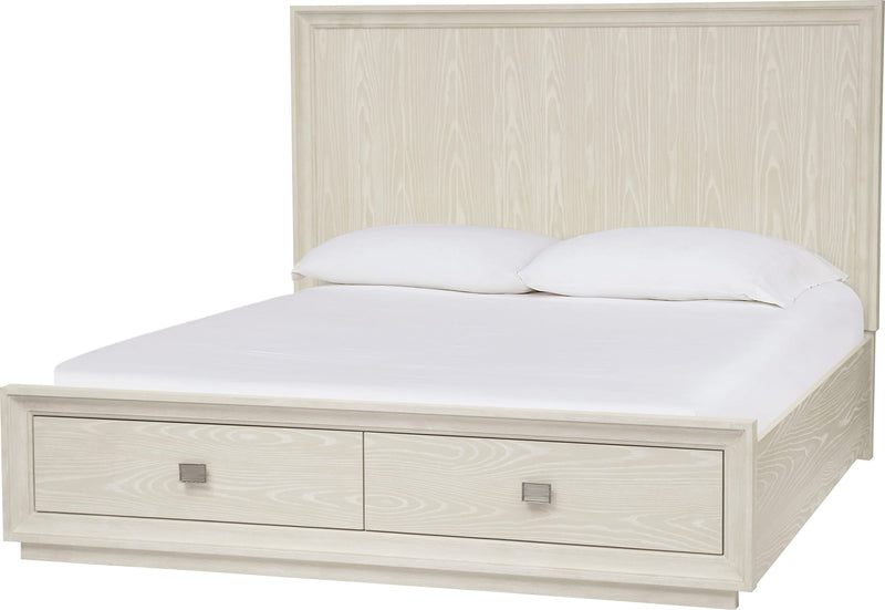 Maxime California King-size Two Drawer Footboard Storage Bed In Ash
