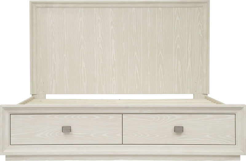 Maxime California King-size Two Drawer Footboard Storage Bed In Ash