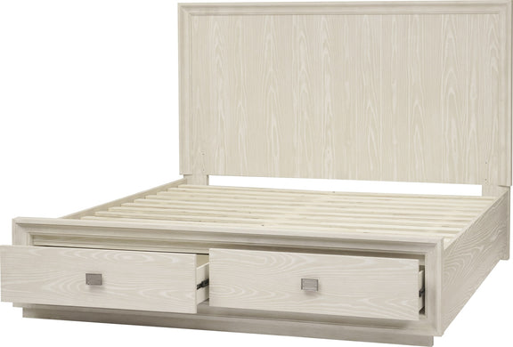 Maxime California King-size Two Drawer Footboard Storage Bed In Ash