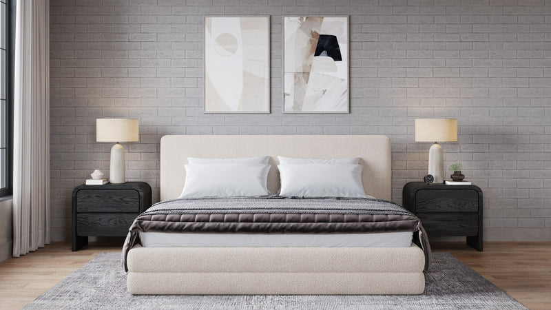 Maya Full-size Upholstered Platform Bed in Brun Boucle (2026)