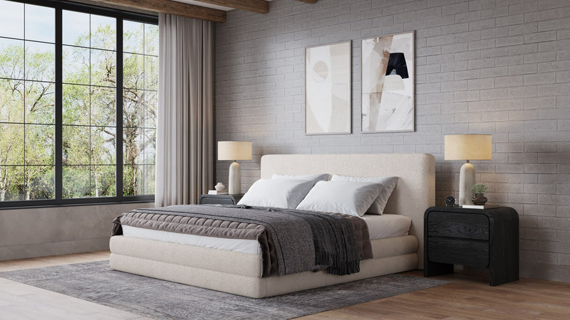 Maya Full-size Upholstered Platform Bed in Brun Boucle (2026)