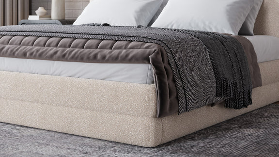 Maya Full-size Upholstered Platform Bed in Brun Boucle (2026)