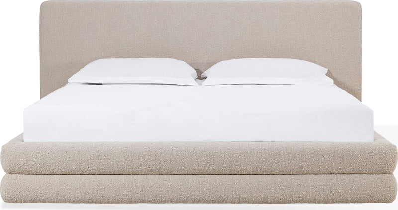 Maya King-size Upholstered Platform Bed in Brun Boucle (2026)