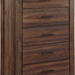Meadow Five Drawer Solid Wood Chest in Brick Brown (2024)