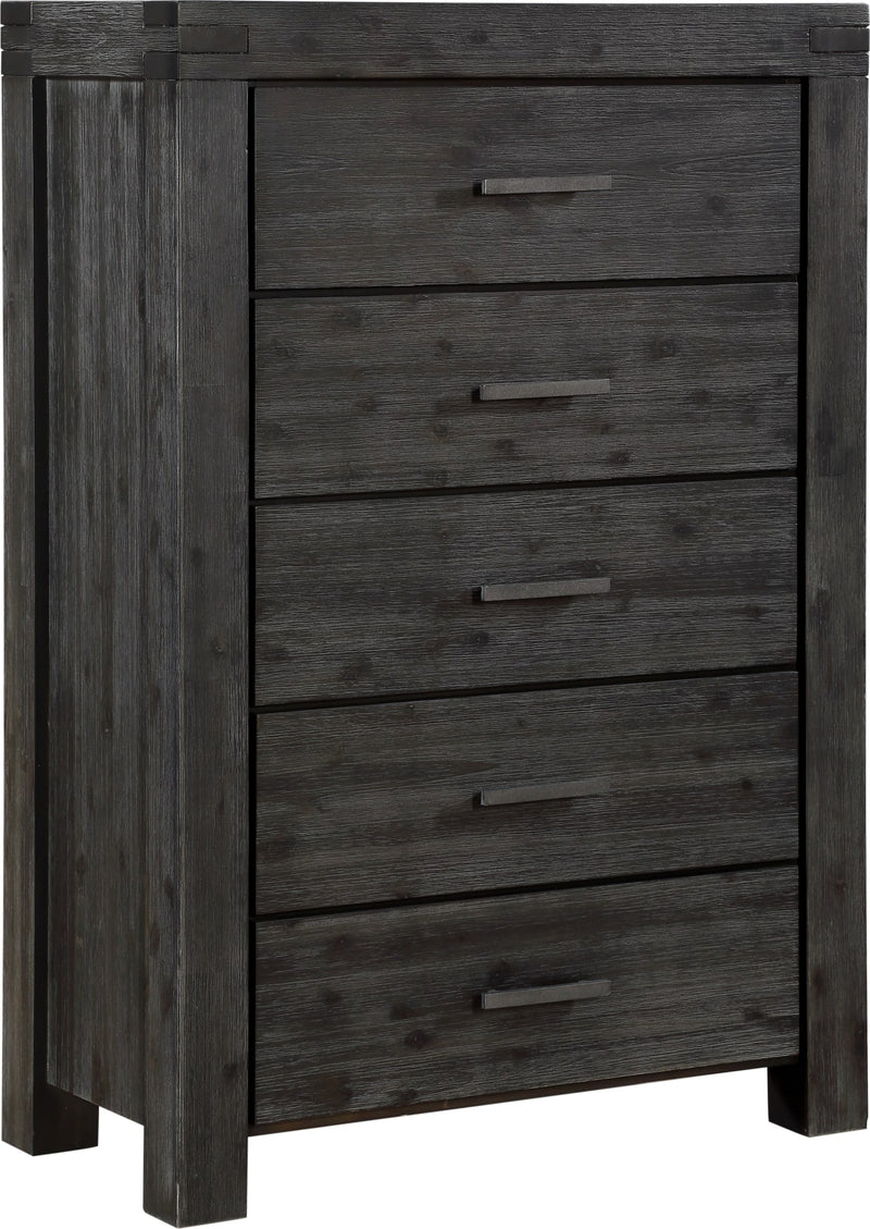Meadow Five Drawer Solid Wood Chest in Graphite (2024)