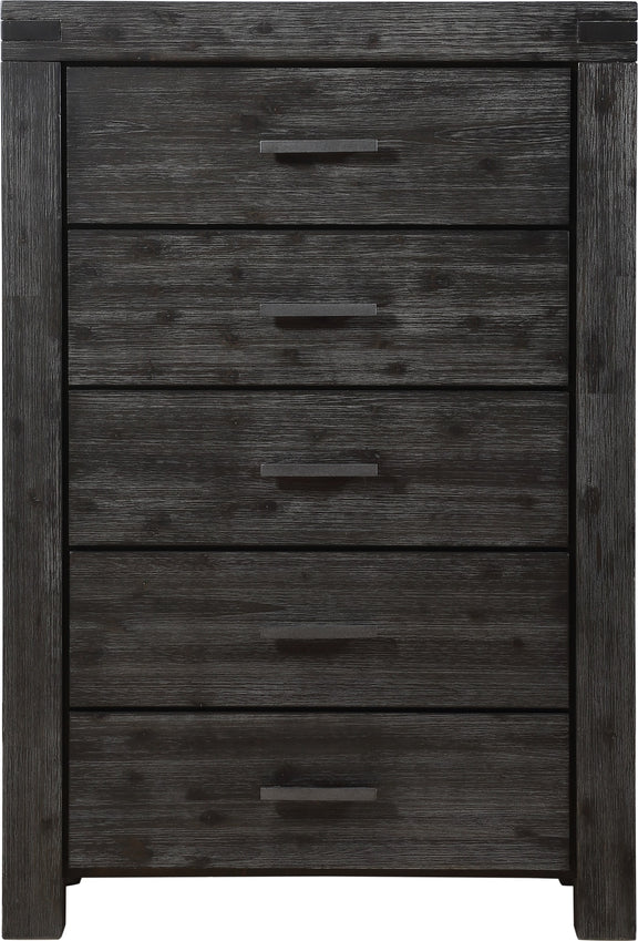 Meadow Five Drawer Solid Wood Chest in Graphite (2024)