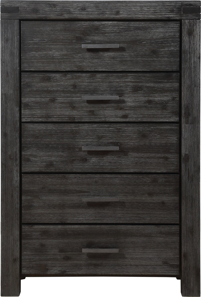 Meadow Five Drawer Solid Wood Chest in Graphite (2024)