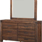 Meadow Six Drawer Solid Wood Dresser in Brick Brown (2024)
