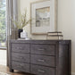Meadow Six Drawer Solid Wood Dresser in Graphite (2024)