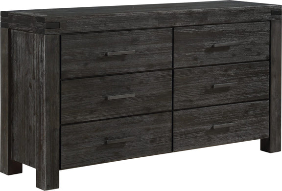 Meadow Six Drawer Solid Wood Dresser in Graphite (2024)