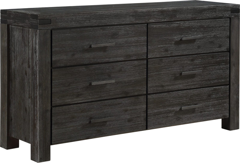 Meadow Six Drawer Solid Wood Dresser in Graphite (2024)