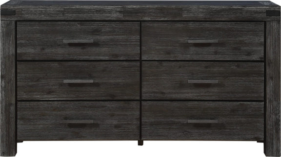 Meadow Six Drawer Solid Wood Dresser in Graphite (2024)