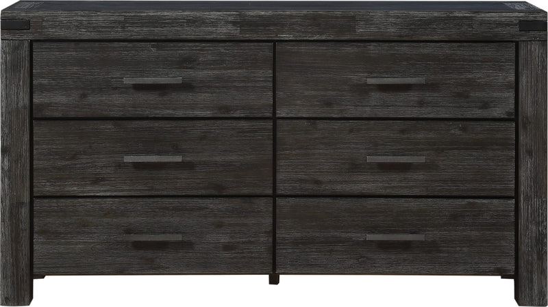 Meadow Six Drawer Solid Wood Dresser in Graphite (2024)