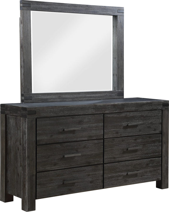 Meadow Six Drawer Solid Wood Dresser in Graphite (2024)