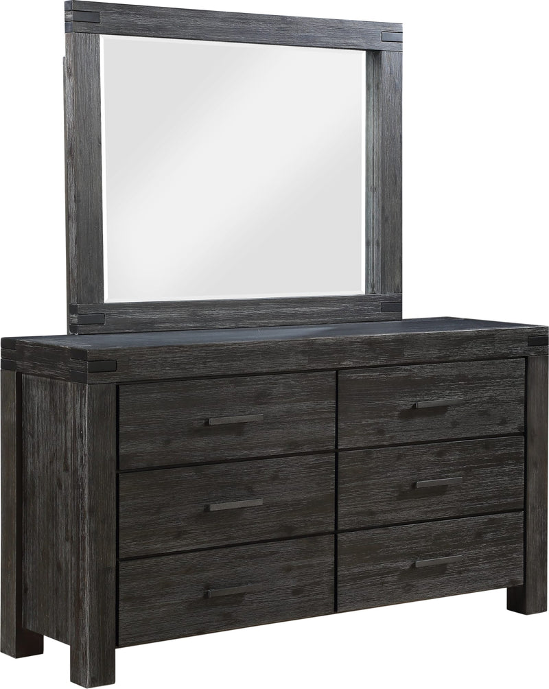 Meadow Six Drawer Solid Wood Dresser in Graphite (2024)