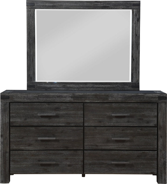Meadow Six Drawer Solid Wood Dresser in Graphite (2024)
