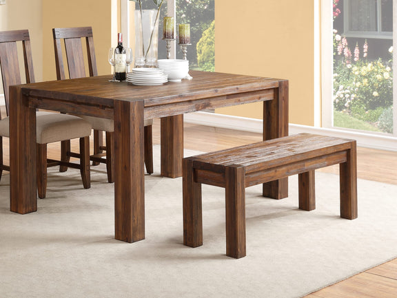 Meadow Solid Wood Bench in Brick Brown