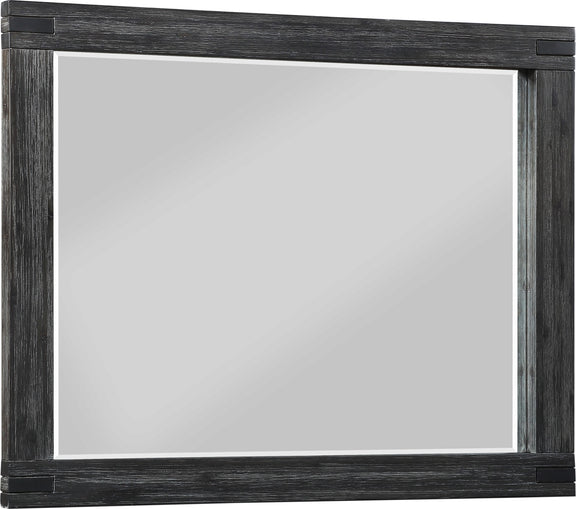Meadow Solid Wood Beveled Glass Solid Wood Mirror in Graphite