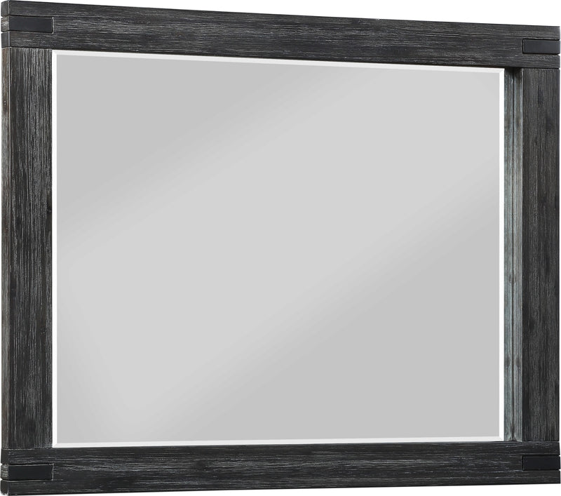 Meadow Solid Wood Beveled Glass Solid Wood Mirror in Graphite