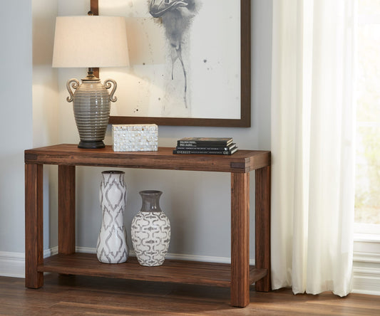 Meadow Solid Wood Console Table in Brick Brown